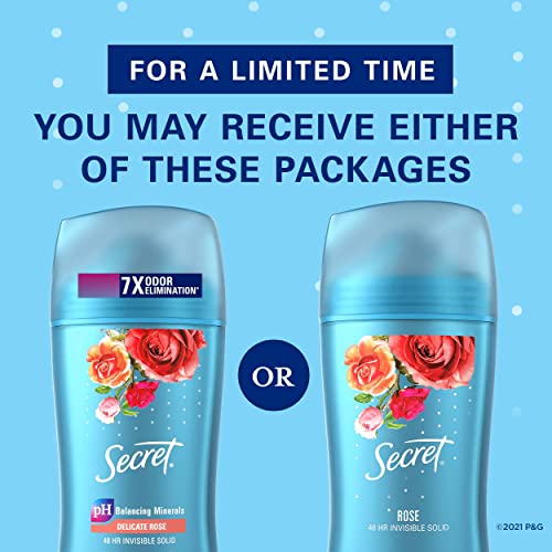 Secret Invisible Solid Antiperspirant And Deodorant, Rose Scent, 2.6 Oz #TOP1