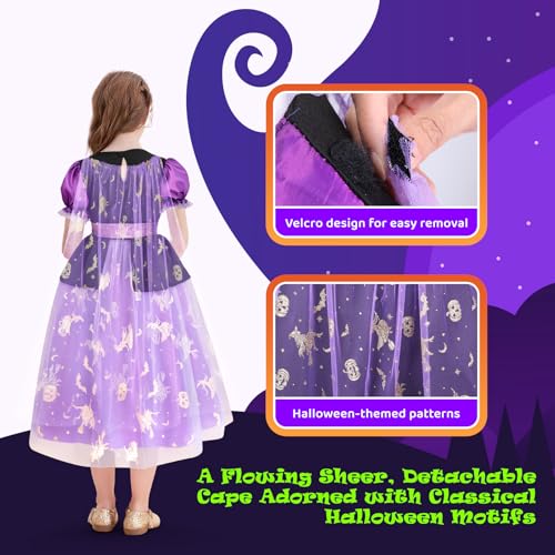 Disfraz de bruja para niñas 6-7 años con luces miniatura 4
