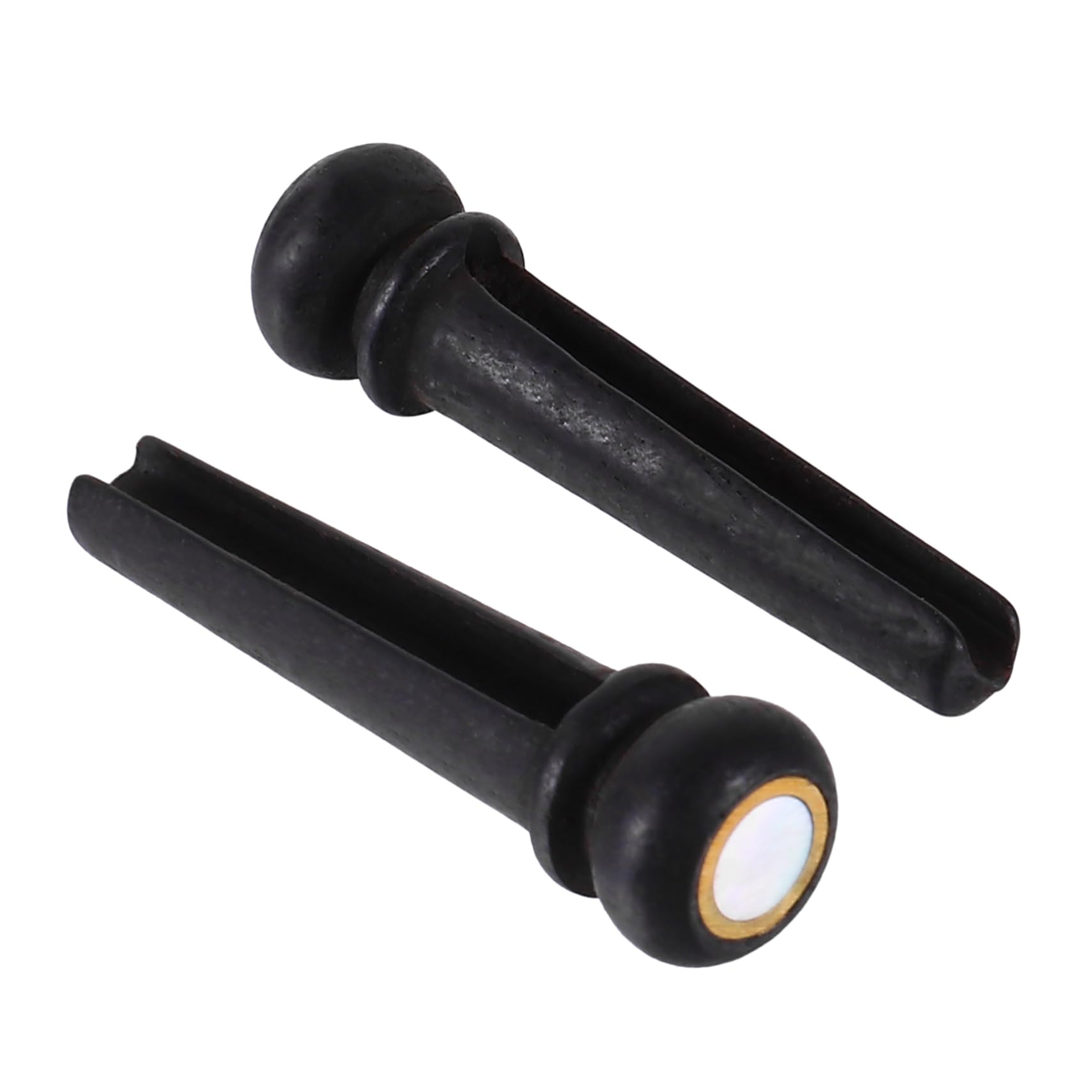 HANABASS 2Pcs Ebony Guitar Bridge Pins with Inlaid Shell Dot Durable Bridge Pegs for Acoustic Guitar Fit Guitar Accessories for Enhanced Sound