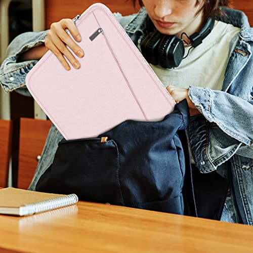 Image of 15.6 inch Laptop Sleeve Case, Durable Computer Carrying Bag Protective Case Briefcase Handbag with Front Pocket, Slim Laptop Cover for 15.6 Inch HP, Dell, Lenovo, Asus, Notebook, Pink