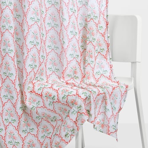 Image of haus & kinder Sheer Door Curtain 7 Feet Long Pack of 1 Door Curtain, 7 Feet Curtain for Door, Light-Filtering & Breathable (Garden Arches, Multicolor 114x213cm)