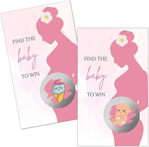 Miniatura 2 de Haizct Paquete de 50 tarjetas para rascar con temática de baby shower, juego de rascar para baby shower, juegos de lotería de cumpleaños, fiesta de