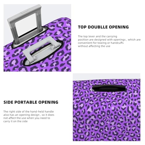Luggage Cover Protector Suitcase Cover - violet leopard purple Soft Fashion Uitcase Cover for Luggage3