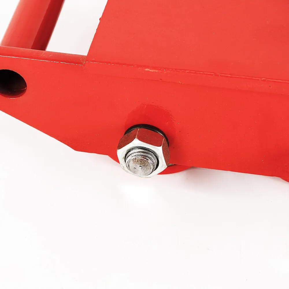 12T Red Moving Skate, Heavy Duty Industrial Machinery Skate Moving Equipment Cast Steel Machinery Mover con superficie antiscivolo, 8 ruote rotanti a 360°, per grandi oggetti pesanti