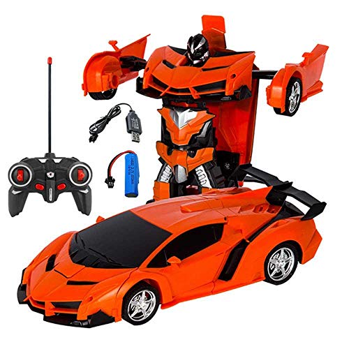 Volwco 1:18 Model RC Vervormingsauto, Afstandsbediening Voertuigen Robot Met One-Button Vervorming En Muziek Geluid LED Verlichting, Prachtig Cadeau Voor Kinderen Jongens Tieners