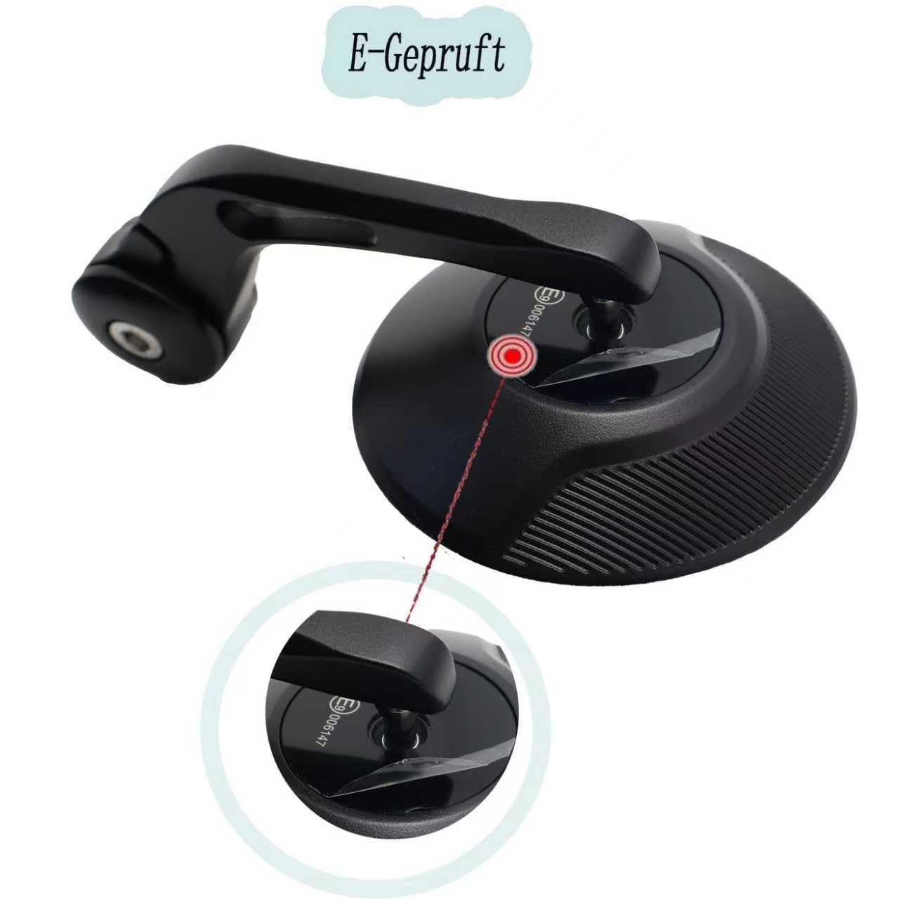 Rétroviseurs d’extrémité de Guidon Moto Homologués E, Rotatifs à 360°, Rétroviseurs de Guidon Ronds 7/8" 22mm pour Moped, Quad, Scooter, ATV
