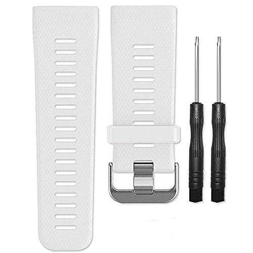 AUTRUN Band for Garmin VIVOACTIVE HR Watch, Soft Silicone Wristband Replacement Band for Garmin Vivoactive HR Sports GPS Watch (White)