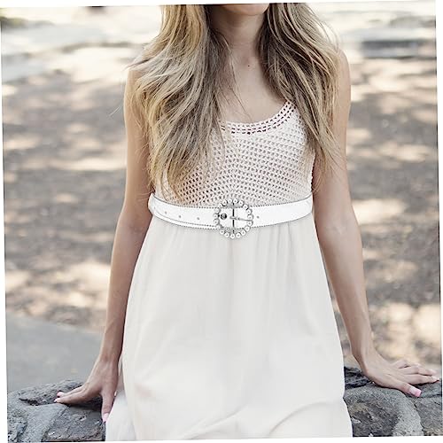 Hemoton Adjustable Pearl Design Waistband Belt for Women Thin Decorative Waist Belt with Imitation Pearls and Rhinestones Fashion Accessory for Dresses Formal and Casual Wear4