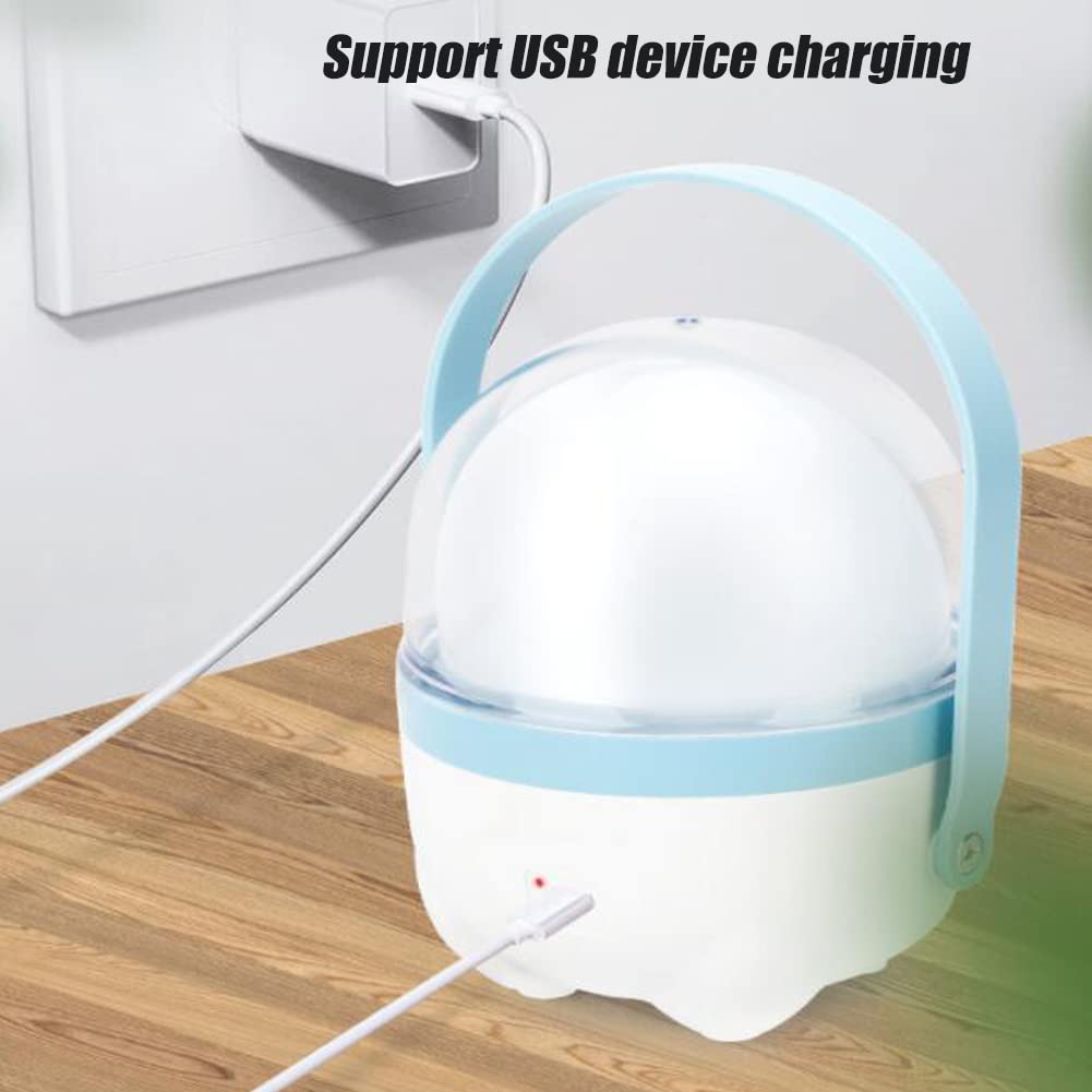 Luz Nocturna LED Para Niños, Luz Nocturna Portátil Con Carga USB, Lámpara De Noche Regulable Táctil Para Niños, Niñas, Dormitorio, Iluminación Giratoria De 360°, Brillo De 3 Niveles,Azul