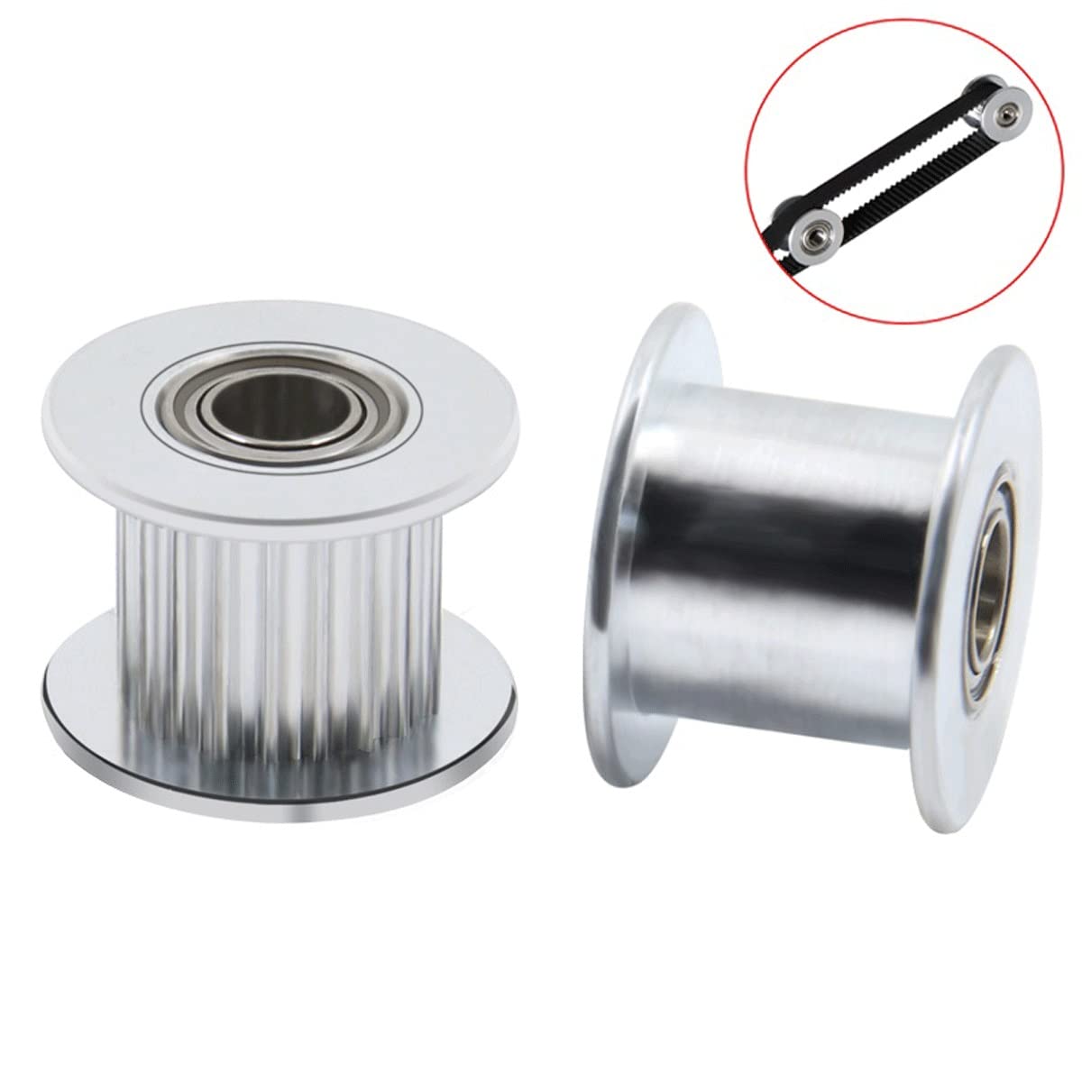 Poulies Synchrones GT-2 20 Et 80 Dents + Courroie 200 Mm - Aluminium - Pour Imprimante 3D, CNC, Machines Industrielles