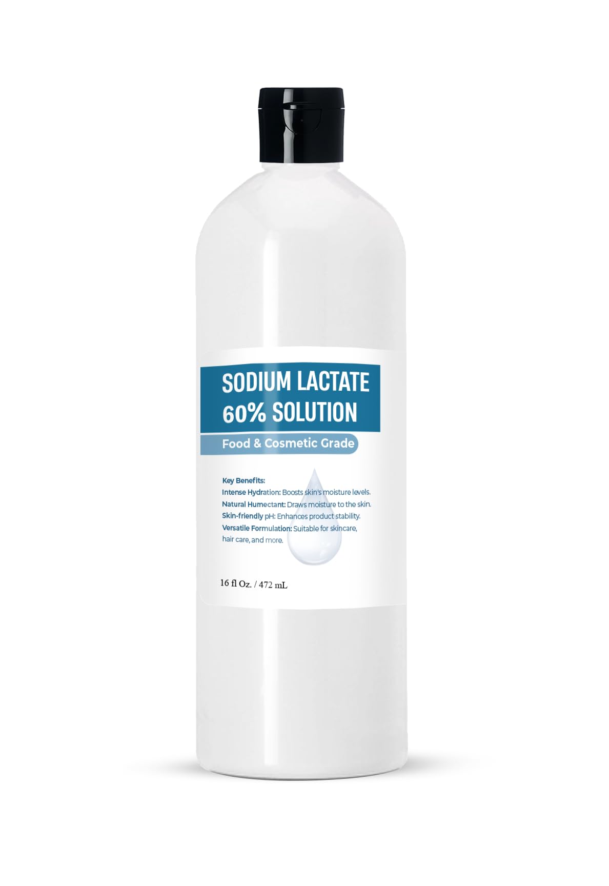 Sodium Lactate 60% (16 Ounce / 472 mL), Sodium Lactate Liquid for Soap and Lotion Making Natural Preservative and Buffering Agent, Natural Humectant Harder Bar of Soap