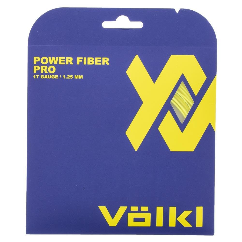 VOLKL Power Fiber Pro | Tennis Racquet String | Durability | Feel & Control | Multifilament String (Neon Yellow, 16, Set)