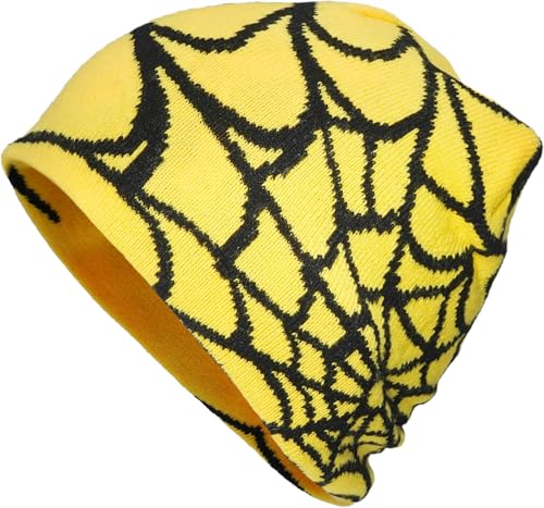 MESU Unisex Knitted Beanie Hat Hip Hop Cap Slouchy Skull Cap for Women Men Yellow Black