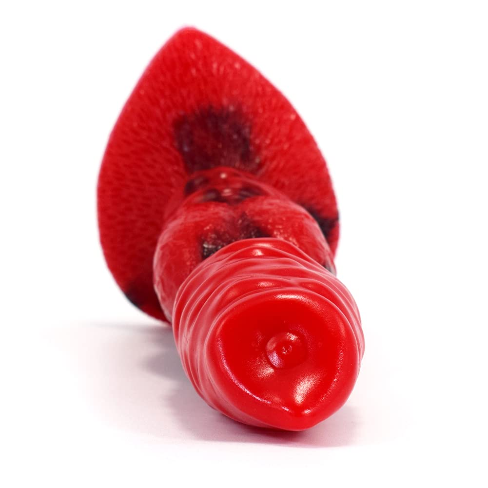 Dildo realistico, Dildo animale in silicone liquido da 17,6 cm Dildo per cani Dildo classico con forte ventosa e nodo spesso, plug anale del pene flessibile Dildo anale per donne coppie uomini Roluck