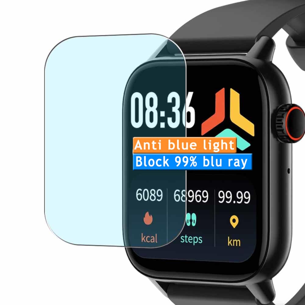 Vaxson 3-Pack Anti Blue Light Screen Protector, compatible with LLKBOHA H5 1.85" Smart Watch smartwatch TPU Film Guard （ Not Tempered Glass Protectors ）