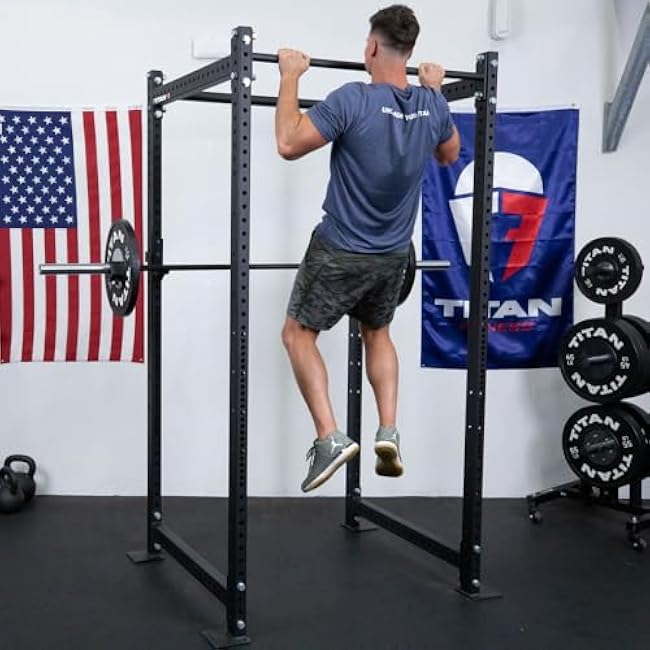 Titan Fitness T-3 Series Power Rack, 1,100 LB Capacity Cage for Weightlifting and Strength Training