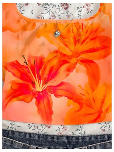 Floerns Teen Girl's Clothes Floral Print Halter Tops Cute Summer Sleeveless Tank Tops3