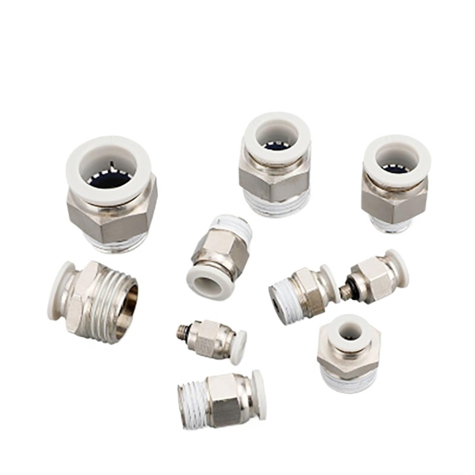 10 raccordi dritti rapidi per tubi PC4-01/PC4-02/PC6-02/PC8-01, raccordi pneumatici (PC4-02-bianco)