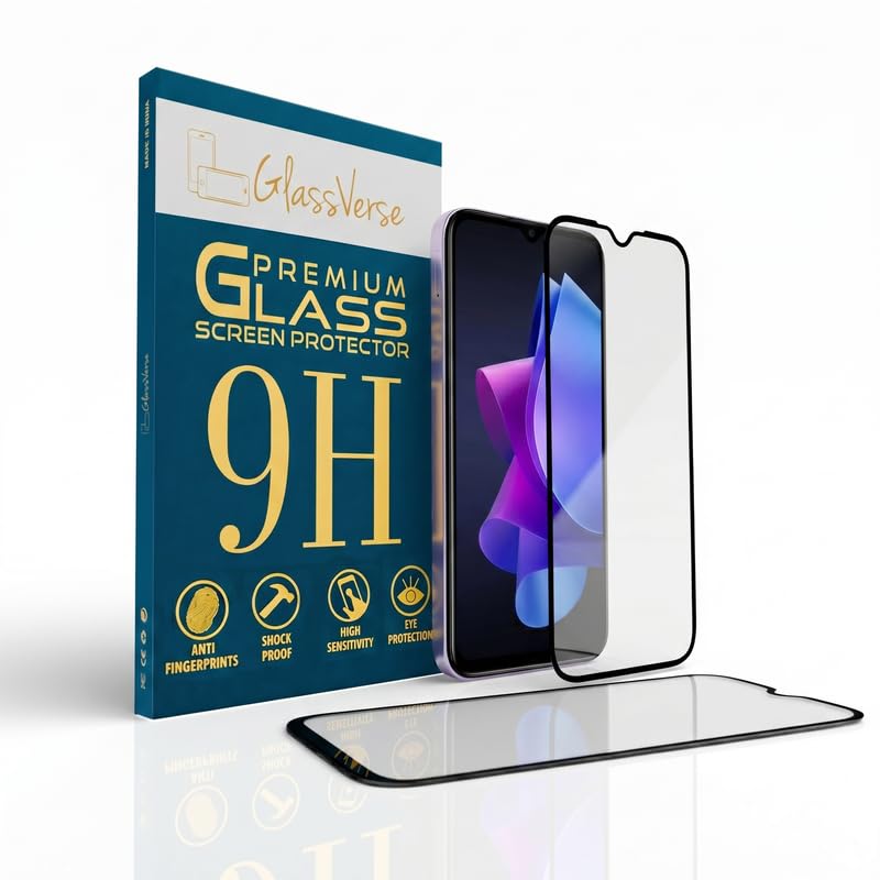 Image of GlassVerse Toughened Oleophobic Tempered Glass For Tecno Spark GO 2 (PACK OF 1) with Free Installation Kit. Full screen Coverage - 6.67 inch