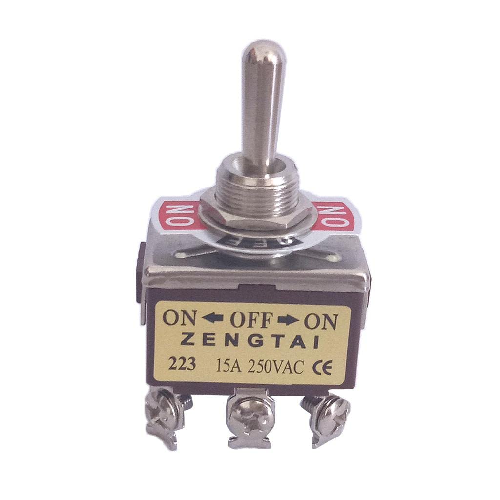 Toggle Switch, 3PDT On/Off/On 3 Position 6 Pins Momentary, AC 250V 15A-image-11