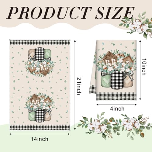 6-Pcs-Spring-Kitchen-Towels-Set-Eucalyptus-Leaves-Home-Dish-Towel-Farmhouse-Green-Hand-Towel-213-x-142-Inch-Buffalo-Plaid-Faith-Family-Farm-Tea-Towels-for-Bathroom-Kitchen-Decor 6 Pcs Spring Kitchen Towels Set Eucalyptus Leaves Home Dish Towel Farmhouse Green Hand Towel 213 x 142 Inch Buffalo Plaid Faith Family Farm Tea Towels for Bathroom Kitchen Decor