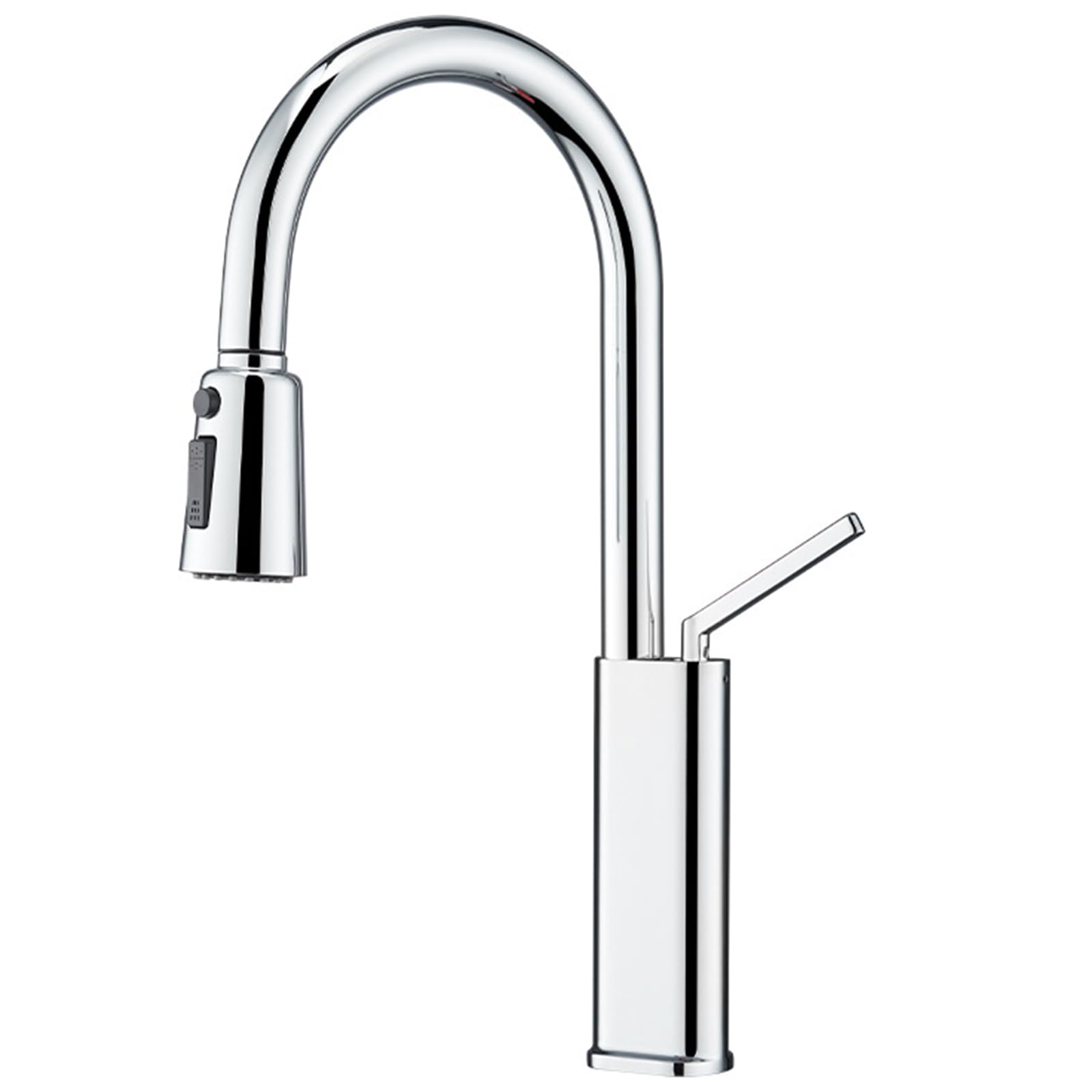 FCXWEVR 360° Swivel Kitchen Faucet with Pull-Down Sprayer 3-Function Brass Sink Mixer Tap Modern Single Handle Easy InstallationDesign for Home & Restaurant.