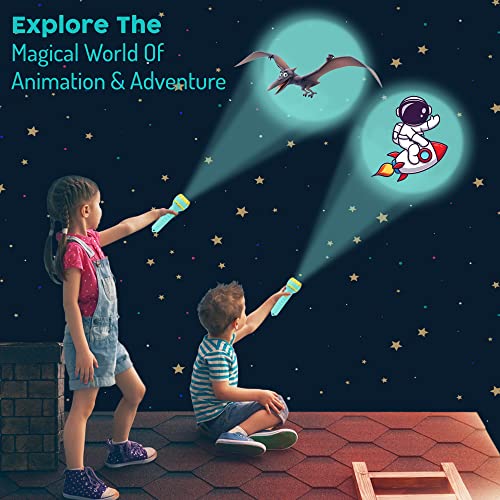 Image of TheLittleOnes Light Toys for Kids - Projector for Kids,Sleeping Story Toys for Toddlers, Educational Learning Toys, Torch Baby [Projector 3 Reels 24 Pattern-Space,Dinosaur,Animal]