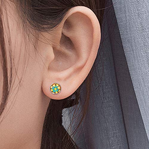 Jdesun 40 Pieces Cabochon Earring Settings With 40 Pices Rubber Backs, Stainless Steel Stud Earring Cabochon Setting Post Cup Fit For 10Mm (4 Colors) #TOP6