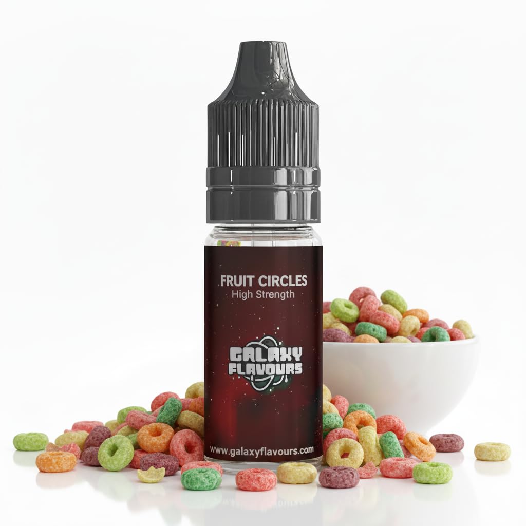 Fruit Circles Food Flavouring Drops 10ml - Premium Cereal Extract for Professional Baking & Luxury Fruity Beverages - High Strength Food Grade Concentrate by GALAXY FOOD FLAVOURS