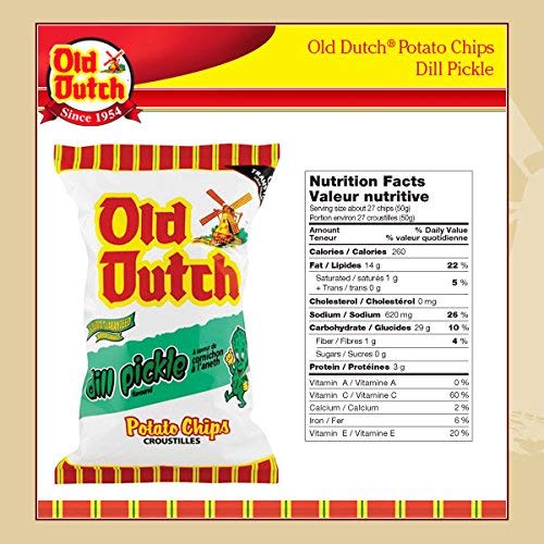Old Dutch Dill Pickle Chips 2 Large Bags Imported From
