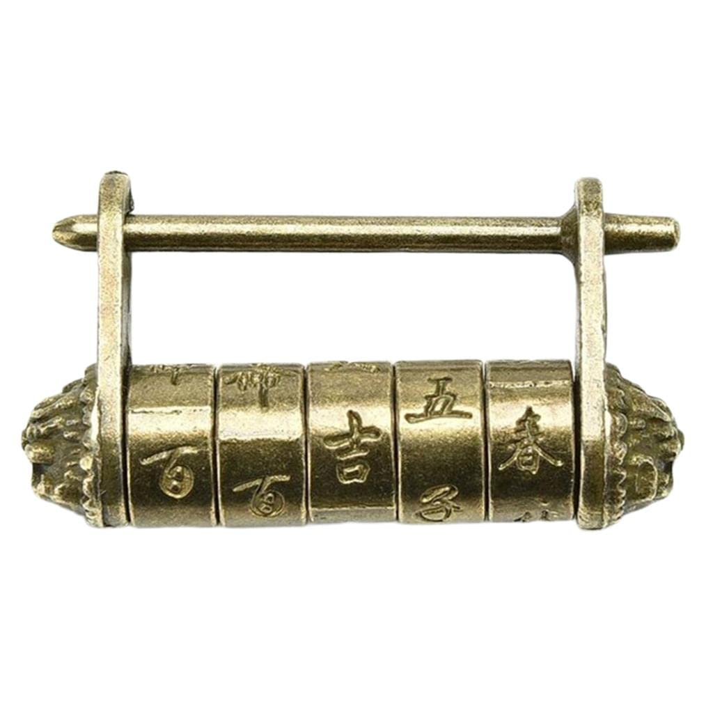 Retro Chinese Padlock Zinc Alloy Jewelry Box Lock Collection | Decorative | Vintage | Retro | Collector's Item-image-27