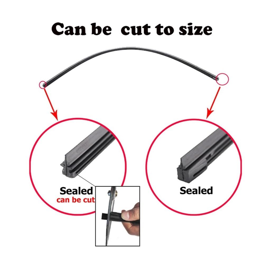 Voertuigwisser 4 Stuks Auto Voorruit Auto Wisser Strips Voertuig Insert Rubber Strip 14 16 17 18 19 20 21 22 24 26 Fr 10 Mm Ruitenwisser voor alle weersomstandigheden (Size : 14 inch 350mm