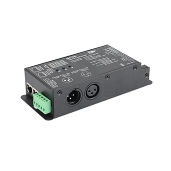 4CH D4-XE DMX decoder Controller PWM Flicker-Free dimming 12V-36V Digital Display 2000Hz 500HZ Suitable for RGB LED Lights, Black