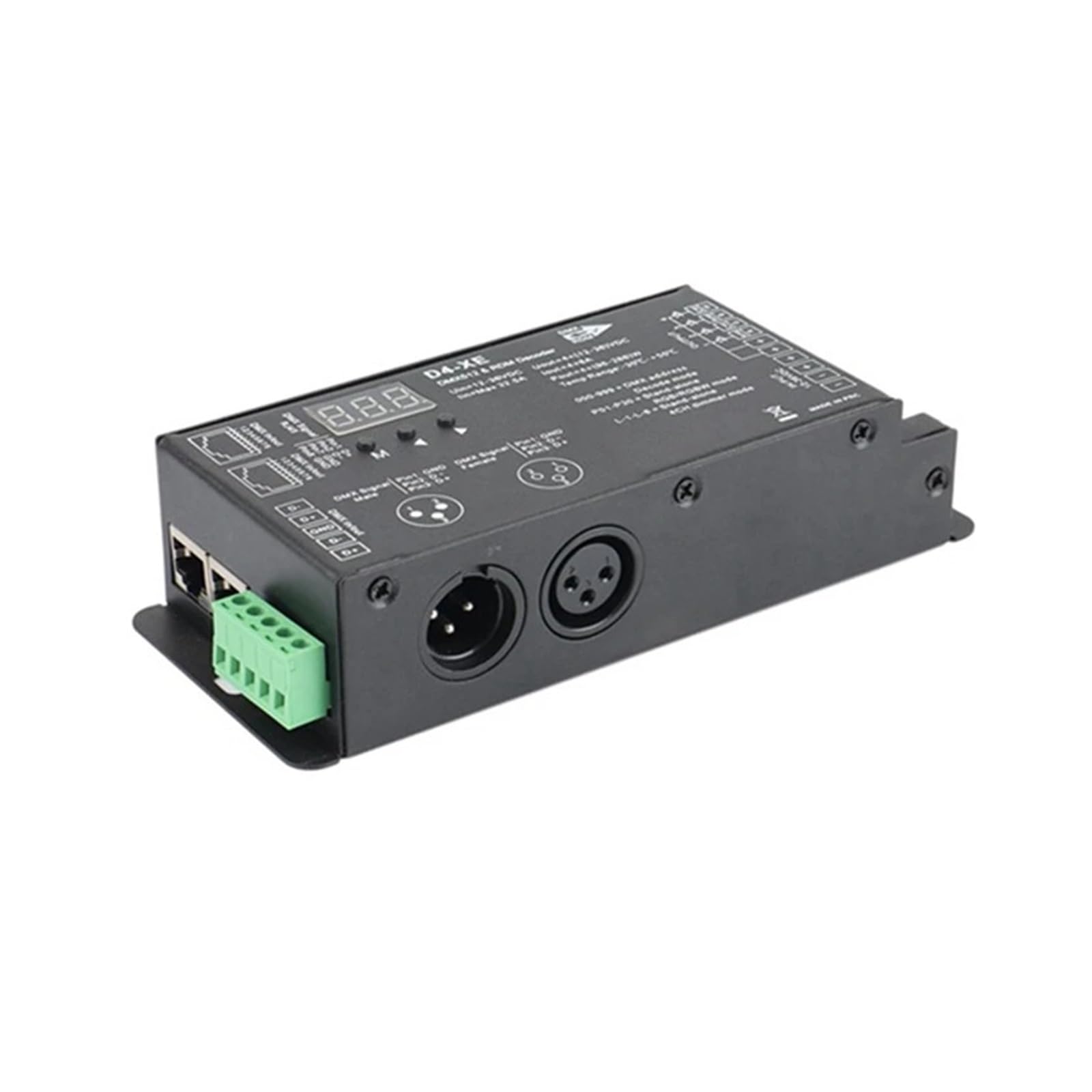 ZXAOMMBEA 4CH D4-XE decoder Controller PWM Flicker-Free dimming 12V-36V Digital Display 2000Hz 500HZ Suitable for Lights Black