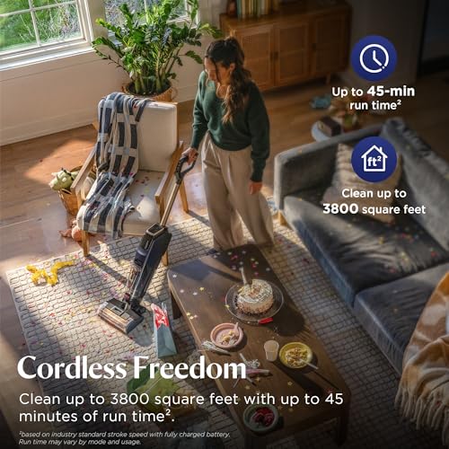 Image of Bissell CrossWave HydroScrub Cordless Wet Dry Vacuum Mop, Floor Cleaner with ZeroGap Edge Cleaning & FurFinder Headlights, 45-Minute Runtime for Hard Floors & Area Rugs, 4275F