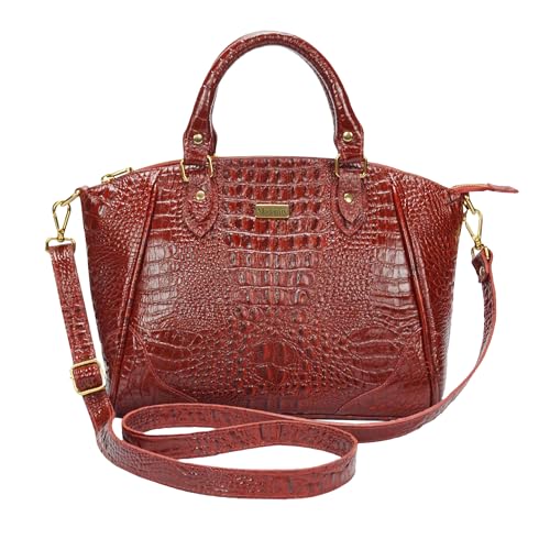 Bolsa Feminina Transversal Tiracolo Média Tote Couro Legítimo Madamix (Vermelha)