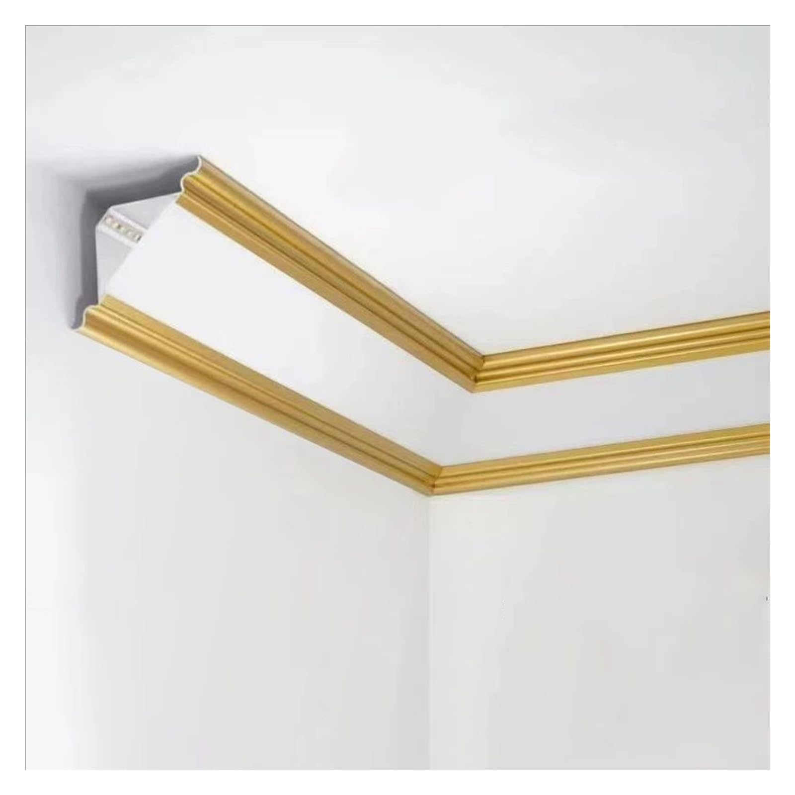 Listwa wykończeniowa sufitowa, oświetlenie LED do sufitu i ściany, montowane na powierzchni aluminiowe koryto świetlne do szafek, półek na książki i klatki schodowej, 1 opakowanie lampek LED