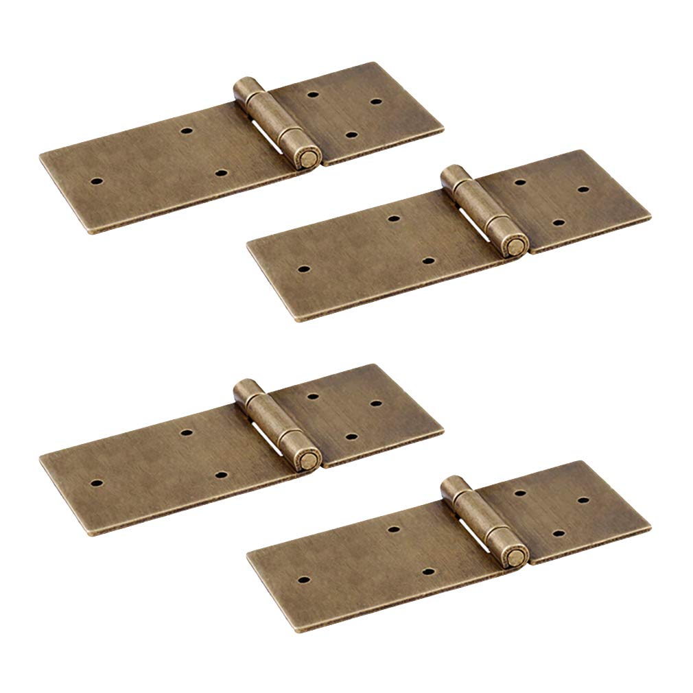 Tiazza Antique Bronze 4Pcs Antique Pure Brass Hinges Furniture Cabinet Drawer Door Hinges Hardware