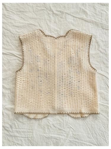 Women's Floral Embroidered Sweater Vests Button Down Crochet Sleeveless Knit Lightweight Cardigans2