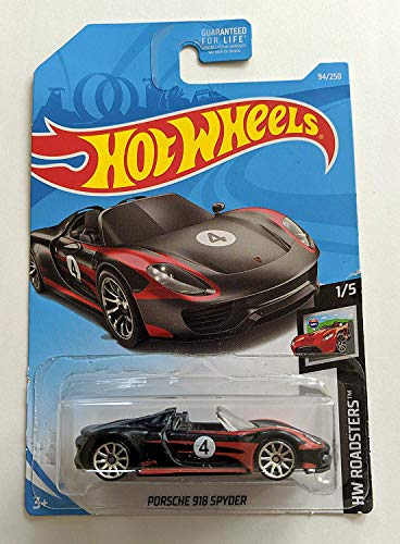 Hot Wheels 2019 Mainline Hw Roadsters: Porsche 918 Spyder (Black) - Int. Card