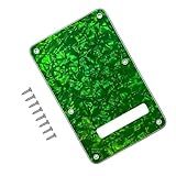 Musiin Electric Guitar Back Plate Compatible with Strat/Stratocaster Tremolo Cavity Cover, Tremolo Cover with Pickguard featuring 6 Screws (Green)