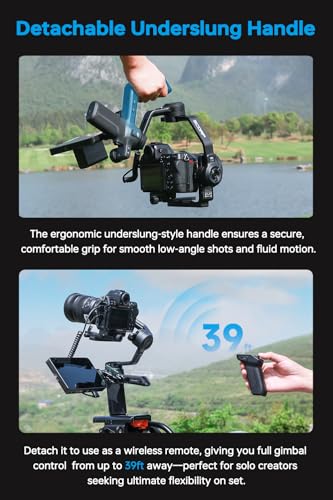 FeiyuTech SCORP 3 Combo カメラ用 スタビライザー 3.5kg搭載量 カメラ 一眼レフ ジンバル 3軸手ブレ補正 三脚付き AIトラッキング内蔵 着脱式ハンドル リモコン付き ズームノブ搭載 自動軸ロック ローアングル撮影 アウトドア 動画撮影用 SONY/Canon/Nikon/Fujifilm等対応