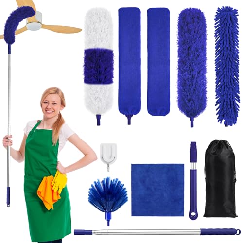 Plumeau réutilisables en microfibre pliable avec manche télescopique extensible de 213 cm