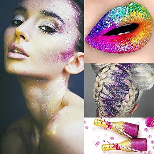 WUYOO 4 Boxen Holographic Chunky Glitter Nagel Glitzer Make Up Glitzer Paillette Glitter Powder Scrapbooking DIY Crafts… – Bild 4