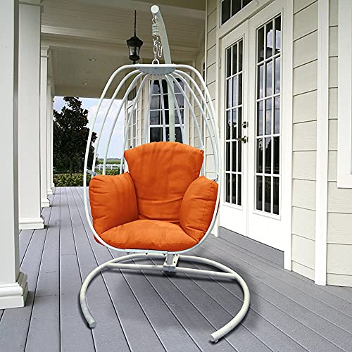 Art to Real Indoor Outdoor Hanging Egg Swing Chair with Cushion and C Stand, Egg Shaped Hanging Swing Chair, Egg-Shaped Hammock Swing Chair Single Seat