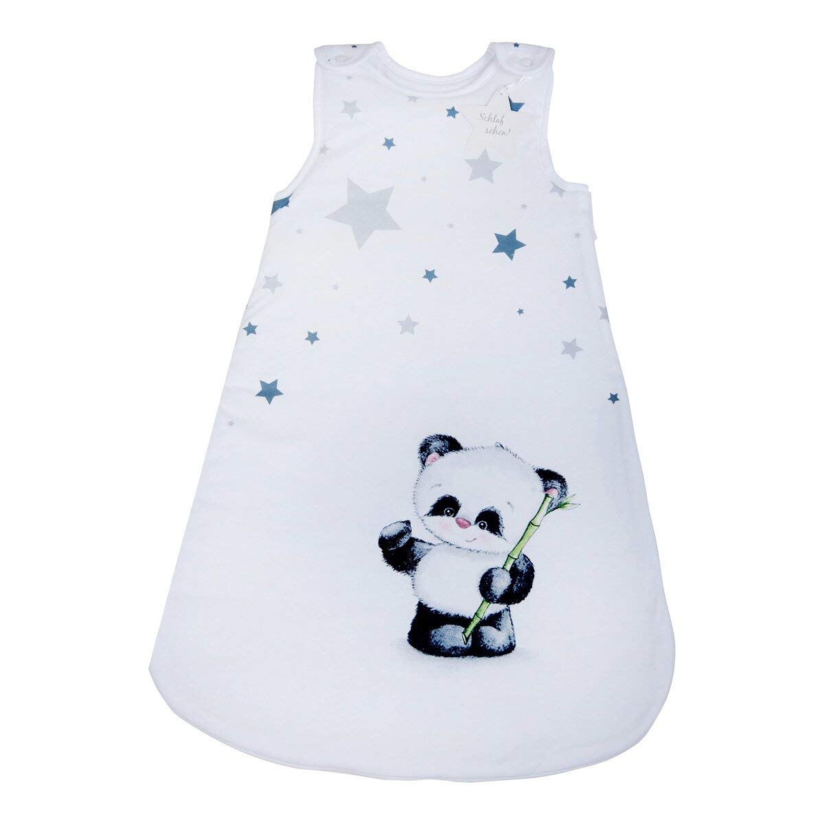 Herding BABY BEST Sacco Nanna per Neonati, Panda, 70 cm, Cerniera laterale e bottoni automatici, Bianco