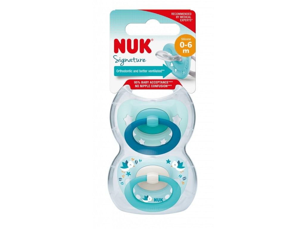 NUK First Choice Night Baby Dummy | 18-36 maanden | Orthodontische fopspenen die oplichten in het donker | 95% babyacceptatie** | Nijlpaard & Koala | 2 stuks