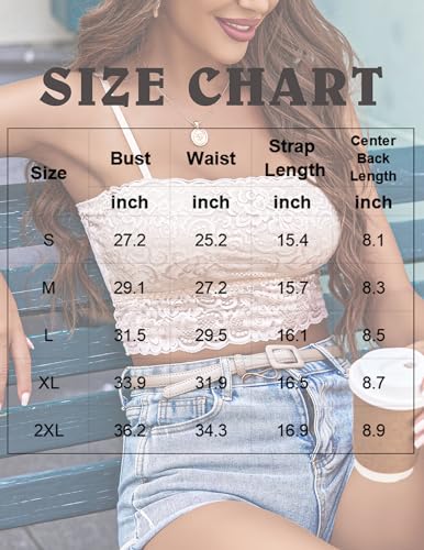 Image of Avidlove Bralettes for Women Lace Spaghetti Strap Tank Top Tube Slim Basic Camisole
