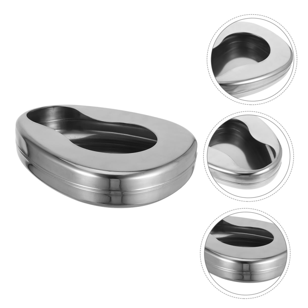 Cuña de Acero Inoxidable 2 Piezas para Cuidados de Cama | Color Plata, Modo Nocturno y Limpieza Sencilla, Uso en Casa y Salas Hospitalarias