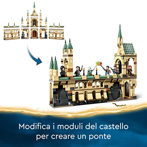 Harry Potter La battaglia di Hogwarts, Giochi per Bambini e Bambine, Castello Giocattolo con Minifigure di Molly Weasley, Bellatrix Lestrange, Voldemort e Spada di Grifondoro, Idea Regalo 76415 - Lego - Immagine 4